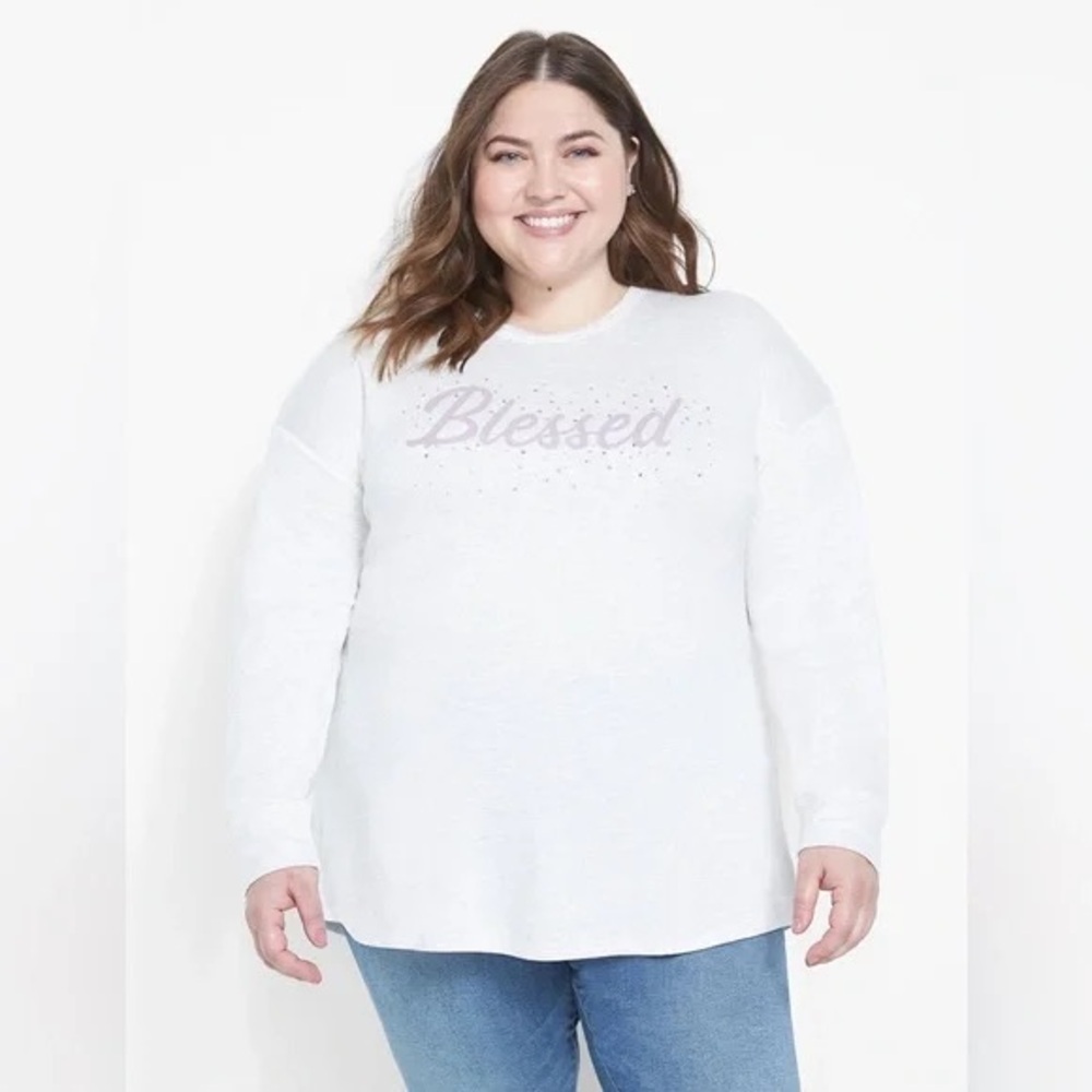 ❄️ Lane Bryant | Blessed Graphic Sweatshirt Size 18/20 - Picture 4 of 6